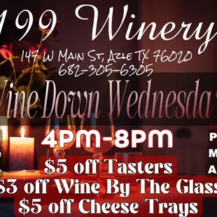 Wine Down Wednesdays 4-8pm