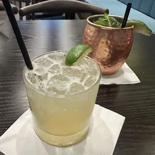 Margarita and Mustang Mule. Good and strong. Would order again.