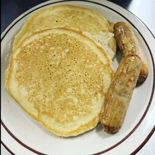 Those are some meaty links with my pancakes