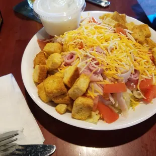 Chef&apos;s salad with lots of ham.
