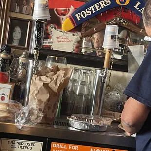 Roy giving a way foot ball day tamale for patrons !sunday ! 10/10/21