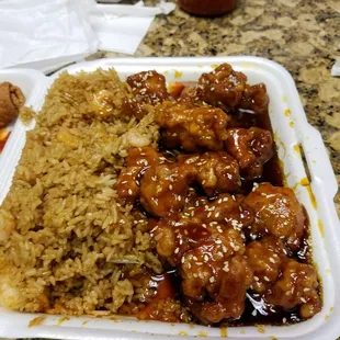 sesame chicken $9-includes an eggroll