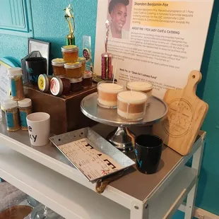 Awards, homemade preserves, spices and paraphernalia