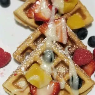 waffles, food