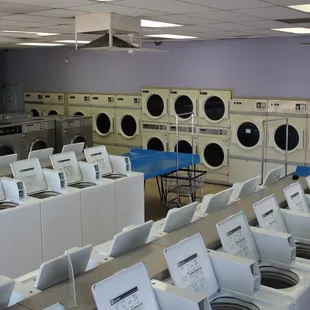 Lots of washers and dryers