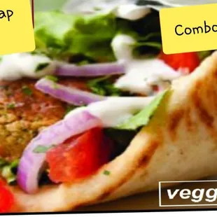 Falafel Wrap Come with Tomato, lettuce, onion, taziki sauce and Hot Sauce 
For Combo come with Fries and drink