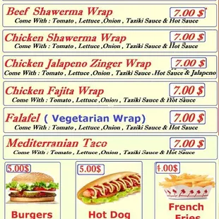 menu, crepes