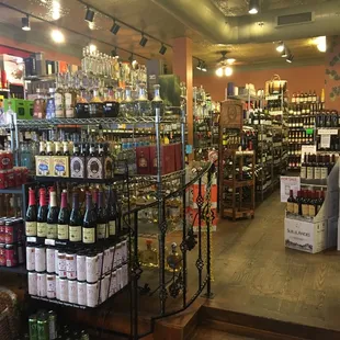 a large selection of liquor