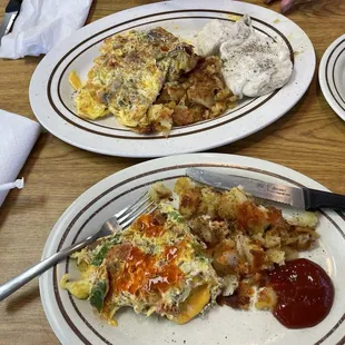 One meal shared with 2 adults.