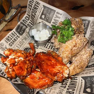 half spicy and half soy pocha wings