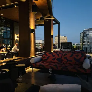 Patio seating at 1Watson