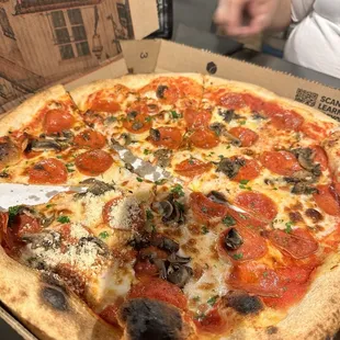 Pepperoni mushroom pizza