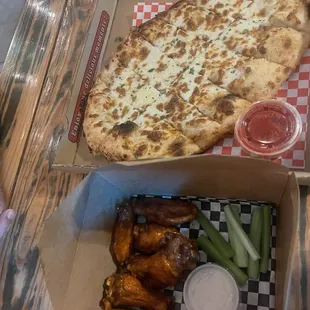 Cheesy bread and BUFFALO CHICKEN