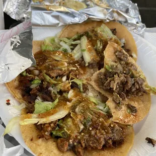 2 adobada and 2 carne asada tacos