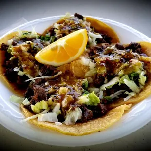 Asada tacos, these are good..