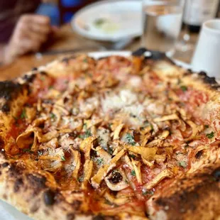 Chanterelle mushroom pizza