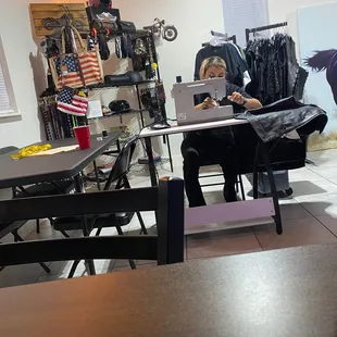 Vest being worked on