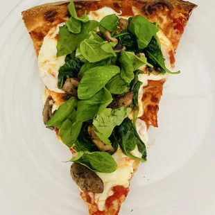 slice with mushroom and basil