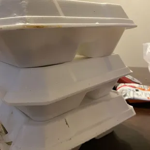 To go! Nice portions.