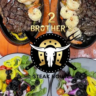steak and salad