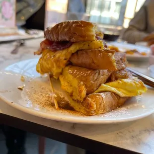 Bacon and egg BaconEggNCheese French Toast Sandwich