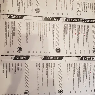 a menu for a restaurant