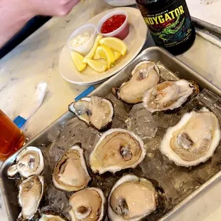 Raw oysters