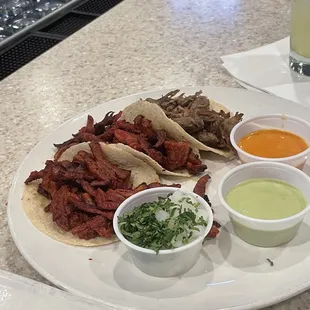 Street tacos - El Pastor and Carnitas