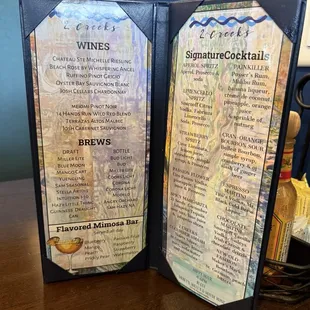 Drinks menu.