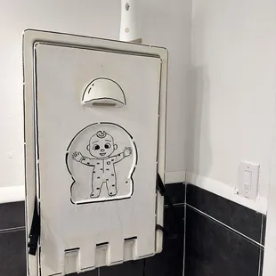 Baby changing station.