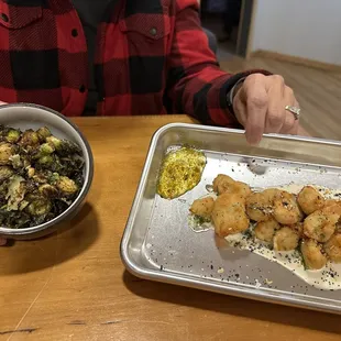 Brussel sprouts and cheese curds