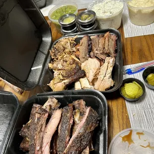 Family Pack #2 and extra order of ribs (around $150)