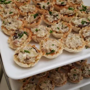 Grilled Chicken with cream cheese, carmelized onions and artichokes on puff pastry