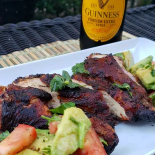 Jerk Chicken with an Avocado-Tomato Salad