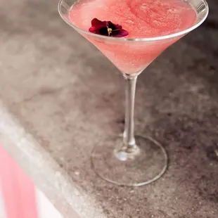 a pink cocktail