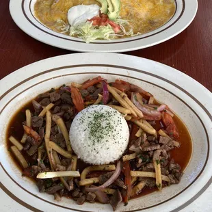 Carne Asada Burrito &amp; Lomo Saltado