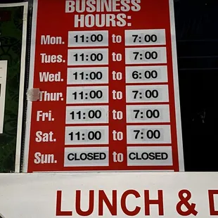 New business hours