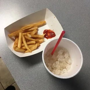 The fries they gave us and the quantity of ice after we asked for &quot;easy ice&quot;