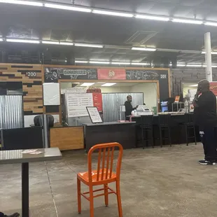 Inside the market it's located.