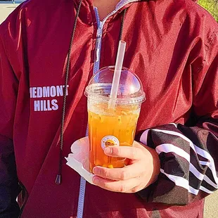 The super refreshing mango tea makes it all the way to a swim Meet in San Jose.