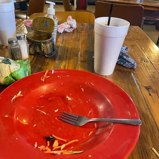 Only thing that slowed me down from devouring delicious turkey, cranberry &amp; walnut salad was small fork!