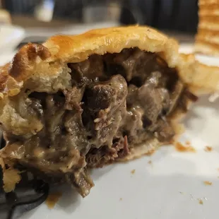 Tasty beef and mushroom pie made to order