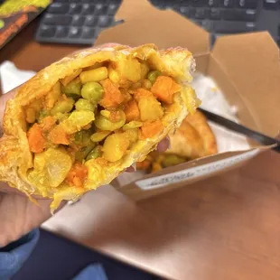 Vegetable curry pie