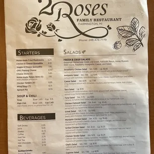 menu