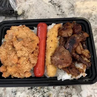 a tray of food