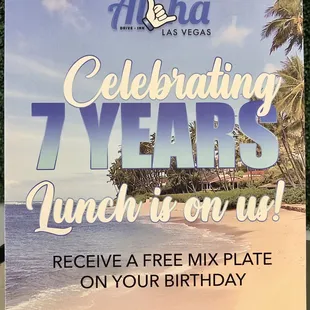 Bday special: free mix plate on your birthday