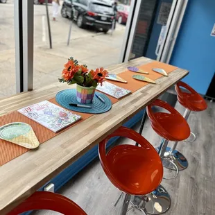 The inside seating