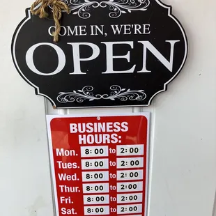 open sign