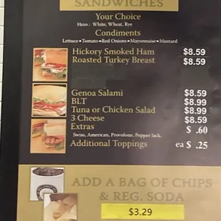 Classic Sandwiches section of menu (4 of 4)