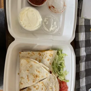 a burrito and salsa